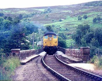 175 Class 26 on a far north train crossing Kyles of Sutherl