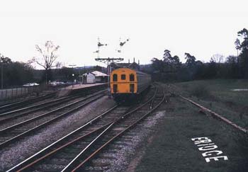 72 Eridge station from the signal box as a service leaves f