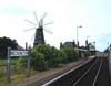 70 Heckington station and windmill Skegness Branch June 1976